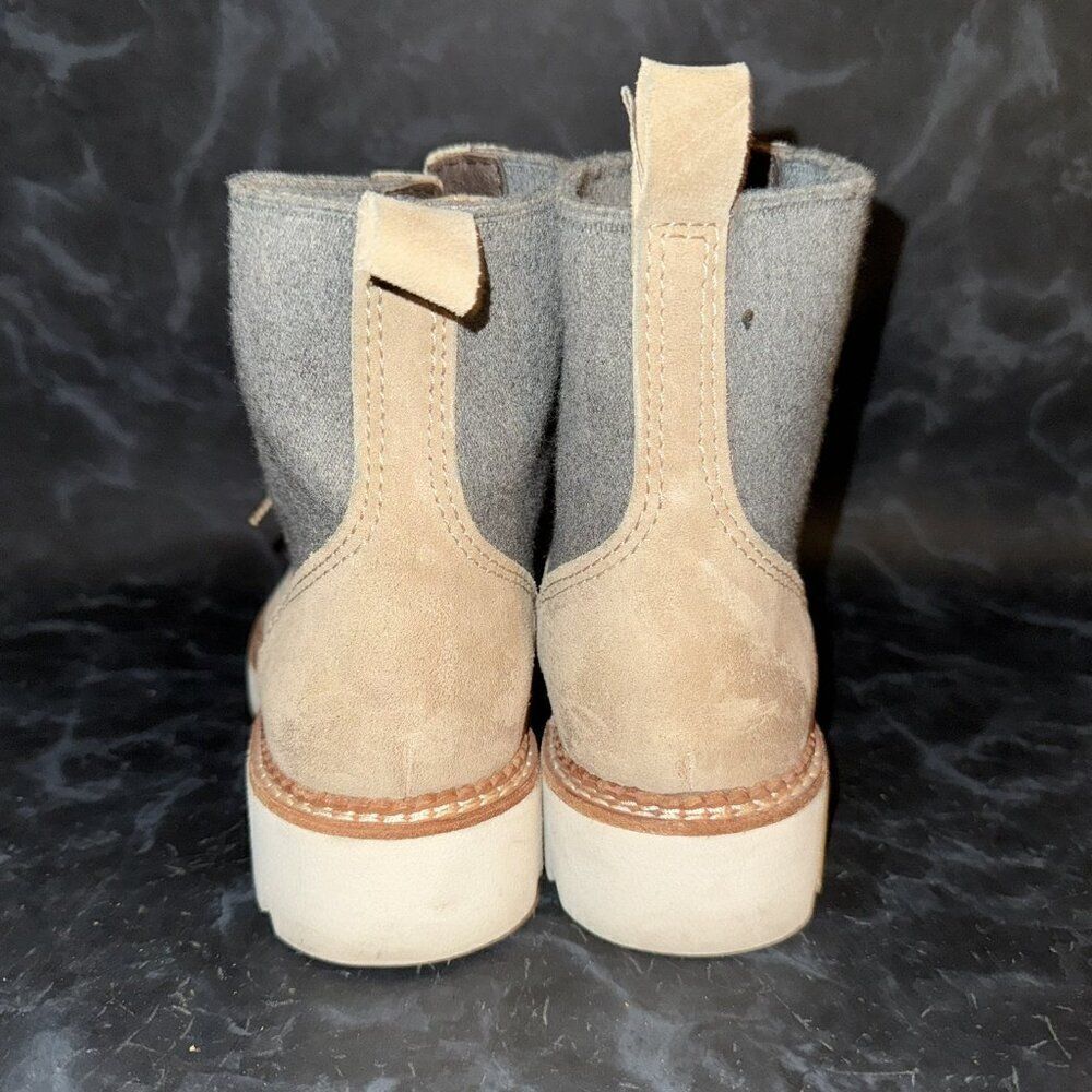 Bionica Derinda Waterproof Combat Lace Up Boot Ivory Cream Gray Women’s Size 7M - Picture 3 of 9
